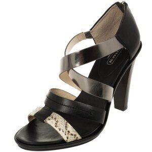Coach Tawnee Vachetta Leather Snakeskin Strappy Sandals Size 8.5